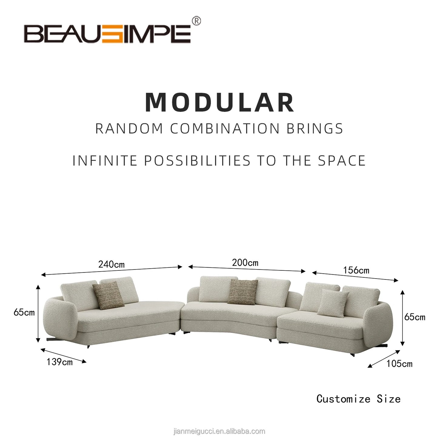 Furnitures Luxury High Quality for Modern Couch Fabric Factory Curved Sofas Indoor Combinations Couches Living House Premium Set