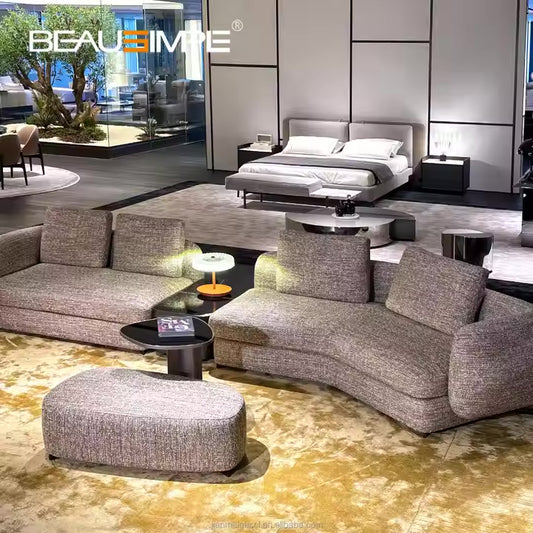 Furnitures Luxury High Quality for Modern Couch Fabric Factory Curved Sofas Indoor Combinations Couches Living House Premium Set